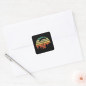 Retro  Paragliding - Sunset Gift Vierkante Sticker (Envelop)