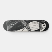 Retro Parakeles - Skateboard noir et blanc (Horz)