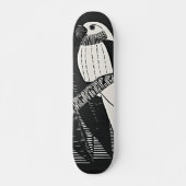 Retro Parakeles - Skateboard noir et blanc (Devant)
