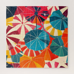 Retro Paraplu Regenachtige Dag Pop Art Legpuzzel