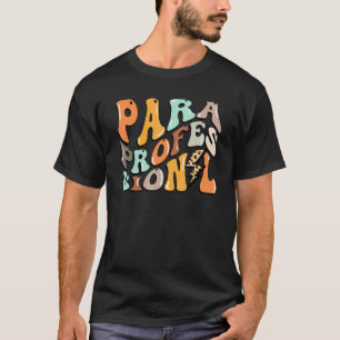 Retro Paraprofessionele Bliksemflits Leraar Rug T-shirt