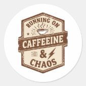 Retro Parent and Coffee Lover Humor Ronde Sticker (Voorkant)