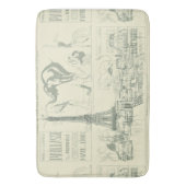 Retro Paris Circus Eiffel Tower Designer Badmat (Voorkant Verticaal)