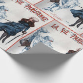 Retro Paris Frankrijk kerstkunst Cadeaupapier (Hoek)