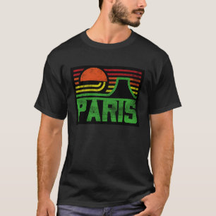 Retro Paris Frankrijk Outfit Illustration Gra T-shirt