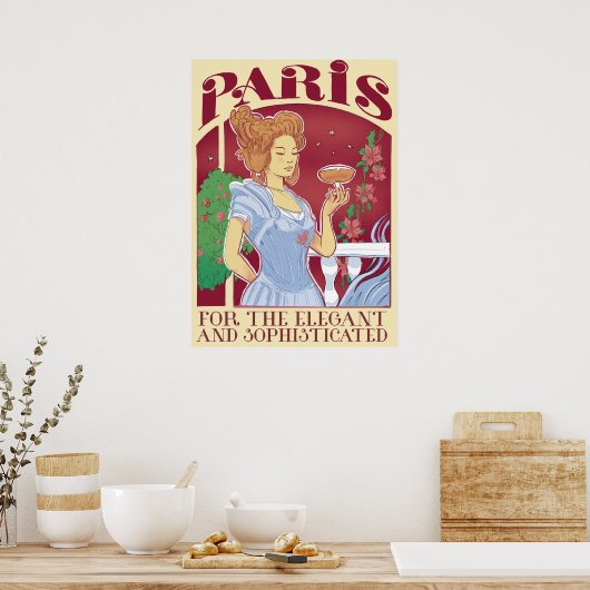  Retro Paris Frankrijk Reizen Poster Print (Keuken)