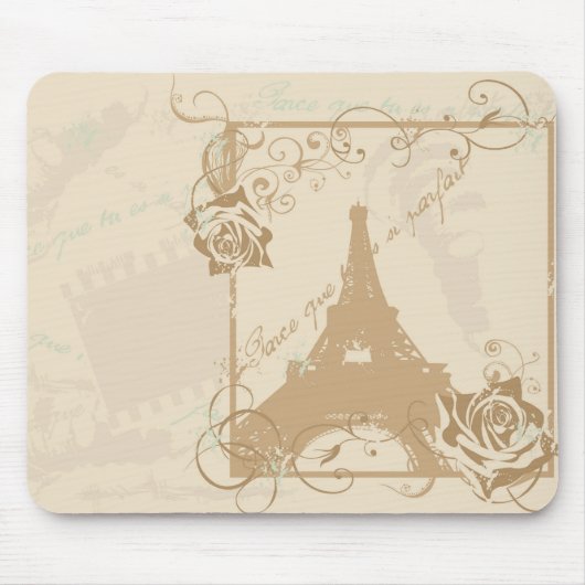 Retro Paris Mousepad Muismat (Voorkant)
