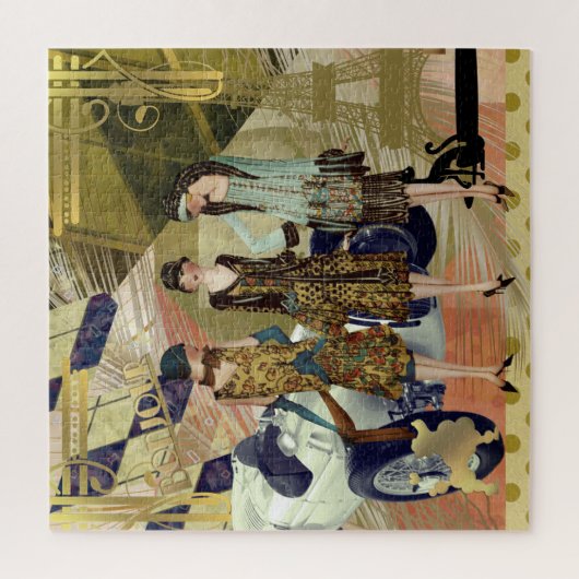 Retro Paris - Scène de mode Puzzle (Vertical)