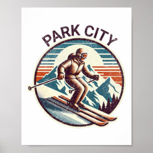 Retro Park City Utah Ski Resort Winterski Poster