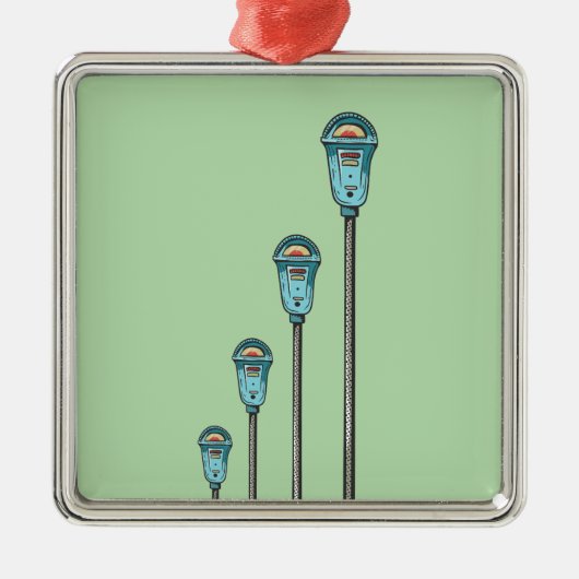 Retro parking meter metalen ornament (Voorkant)