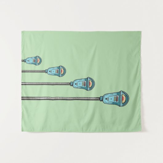 Retro parking meter wandkleed (Voorkant (horizontaal))