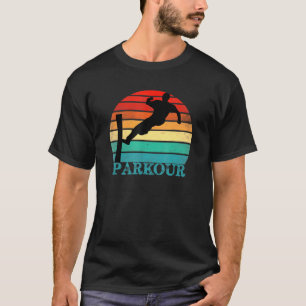 Retro Parkour Gratis hardlopen voor Freerunner Vin T-shirt