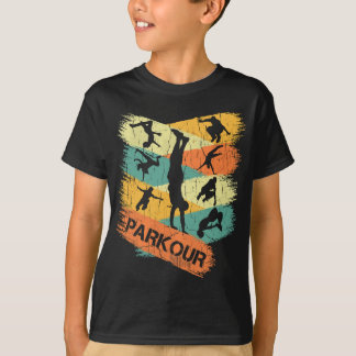 Retro Parkour voor Boys Silhouette  Free Ru T-shirt