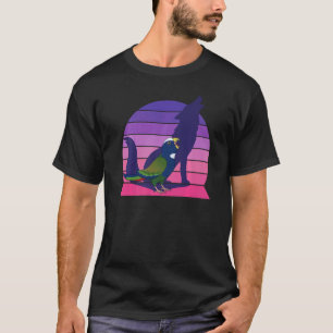 Retro Parrot I Howling Wolf I Screeningende White T-shirt