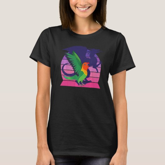 Retro Parrot I Winged Dragon I Screaming Fischer's T-shirt (Voorkant)