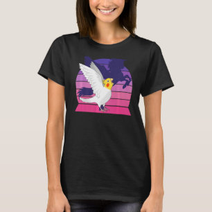 Retro Parrot I Winged Unicorn I Screaming Lutino C T-shirt