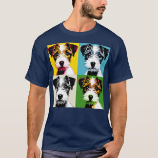 Retro Parson Russell Terrier Art Schattigee Puppy T-shirt