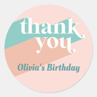 Retro Party Bedankt Ronde Sticker