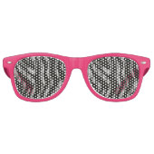 Retro Party Shades roze Zebra Retro Zonnebril (Voorkant)