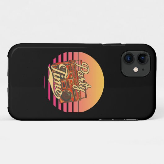 Retro party tijd Case-Mate iPhone case (Achterkant (horizontaal))