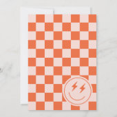 Retro Party Tijd Eerste Verjaardag Uitnodiging (Achterkant)