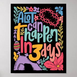 Retro Pasen Christelijk Vintage Veel Kan Gebeuren Poster