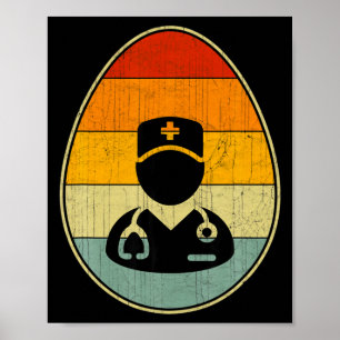 Retro Pasen Ei Grafisch Funny Pasen Dag Medisch Poster