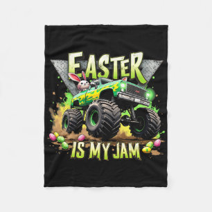 Retro Pasen is mijn Jam Monster Truck Off-Road Fun Fleece Deken