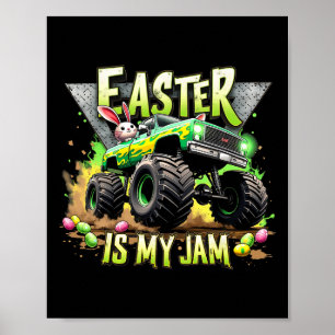Retro Pasen is mijn Jam Monster Truck Off-Road Fun Poster