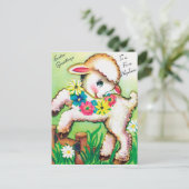 Retro Pasen Nephew lam briefkaart (Staand voorkant)