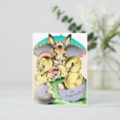 Retro Pasgeborenen briefkaart Vakantie (Staand voorkant)