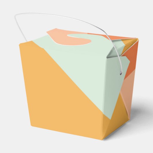 Retro pasta Geometrische kunst Aangepaste bruiloft Bedankdoosjes (Achterkant)