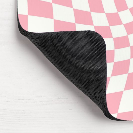 Retro Pastel Baby roze cheques gekookt checkboard Muismat (Hoek)