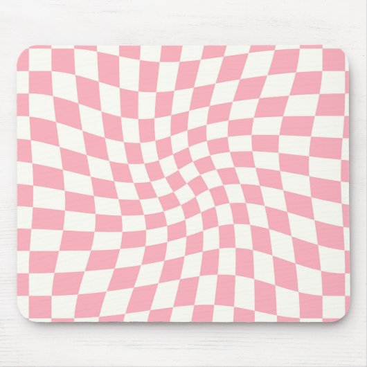 Retro Pastel Baby roze cheques gekookt checkboard Muismat (Voorkant)