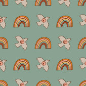 Retro Pastel Blanket 70s Groovy Earthy Vibes Fleece Deken