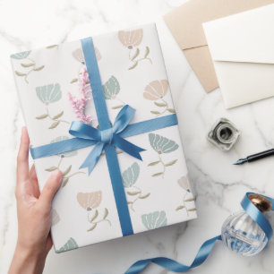 Retro Pastel Bloemen Cadeaupapier