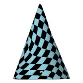 Retro Pastel Blue en Black Gecontroleerd Feesthoedjes (Rechts)
