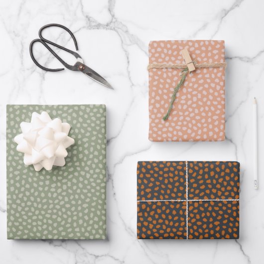 Retro pastel boho wrapping paper for Christmas (Voorkant)