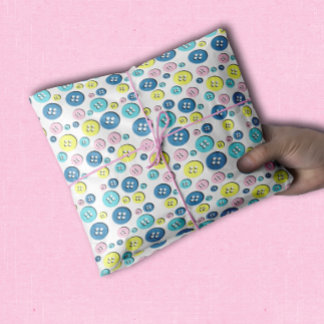 Retro Pastel Buttonnen voor Baby Tissuepapier