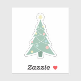 Retro Pastel Christmas Tree Mid-Century Modern  Sticker