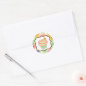 Retro Pastel Cupcake Verjaardag Sticker (Envelop)