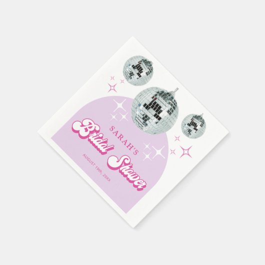 Retro Pastel Disco Groove Bruidsfeestje Servet (Hoek)