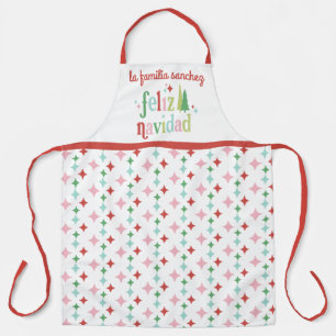 Retro Pastel Feliz Navidad   Familie Schort