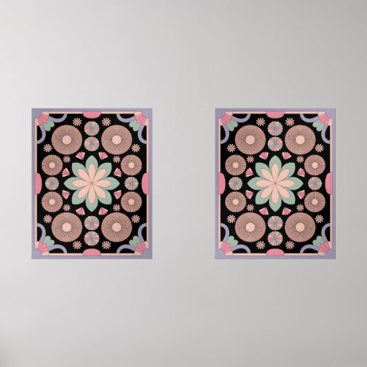 Retro Pastel Floral Mandala Symmetry (Recto)