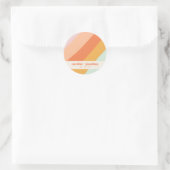 Retro Pastel Geometric Art Aangepast huwelijk Ronde Sticker (Tas)
