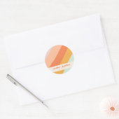 Retro Pastel Geometric Art Aangepast huwelijk Ronde Sticker (Envelop)