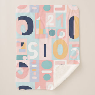 Retro Pastel Geometrische Abstracte Vormen Sherpa Deken