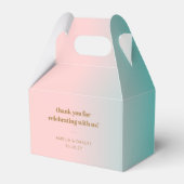 Retro Pastel Gradient Unieke Bruiloft Aangepaste B Bedankdoosjes (Voorkant Zijde)