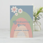 Retro Pastel Graduation Party Kaart (Staand voorkant)