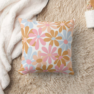 Retro Pastel Groovy Madeliefjes Bloem Patroon Kussen
